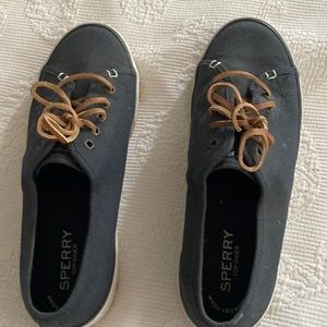 Sperry, lightly worn navy blue sneakers. Size 7.